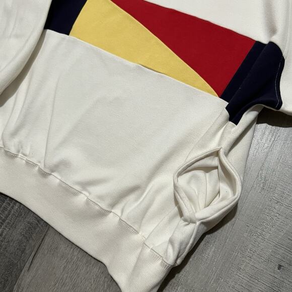 VTG Norsport Nautical Flag White Sailing Sweatshirt 90s Cotton Pockets Boating - Picture 4 of 5